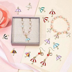 45本9色合金ペンダント  エナメル  傘  ミックスカラー  19x15~15.5x2~3mm  穴：2mm  5個/カラー&nbsp;ENAM-CJ0002-73