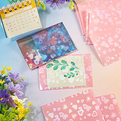 50Pcs PP Heart Pattern Laser Card Film&nbsp;AJEW-TADJ0001-27C