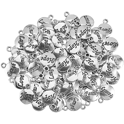 120pcs6スタイルチベットスタイルアロイペンダント  文字チャーム付きの円形  混合図形  15.5x11.5~12x1.5mm  穴：2mm  20個/スタイル&nbsp;PALLOY-SC0004-39
