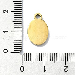 イオンプレーティング（IP）304ステンレスペンダント  18KGP本金メッキ  オーバルチャーム  イエス  15.5x10x2mm  穴：2mm&nbsp;STAS-B058-15G-01