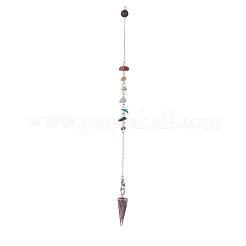 Hexagonal Cone Natural Gemstone Dowsing Pendulums&nbsp;PALLOY-JF02040