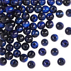 天然タイガーアイビーズ1連  染め＆加熱  ラウンド  6mm  穴：1mm  約70個/連  15.7インチ&nbsp;G-OC0002-19