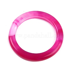 女性用染色＆加熱天然瑪瑙指輪  フクシア  2.5~3mm  内径：17~18mm&nbsp;RJEW-Z075-01K