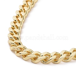 Cubic Zirconia Leopard Pendant Necklace with Brass Curb Chains for Women&nbsp;NJEW-G096-01G-02