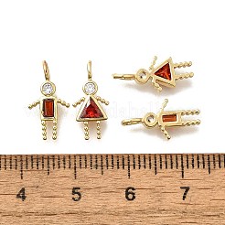 Brass Micro Pave Cubic Zirconia Pendants&nbsp;KK-D339-02G-01