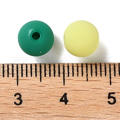 ゴム引きスタイル模造シリコンアクリルビーズ  ラウンド  シーグリーン  8x7.5mm  穴：1.6mm  約76個/20g&nbsp;X1-MACR-D029-01I