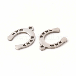 変色しない201ステンレススチールチャーム  馬蹄  ステンレス鋼色  13.5x10.5x1mm  穴：1mm&nbsp;STAS-E188-05P