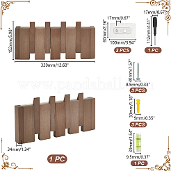 Wood Piano Key Shape Hanger Hook&nbsp;FIND-WH0139-374