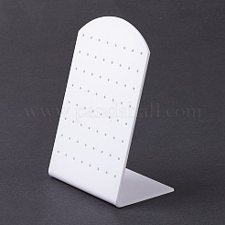 アクリルイヤリングスタンドディスプレイ  L字型  ホワイト  4.65x8x11.1cm&nbsp;LS-EDIS-F005-05A