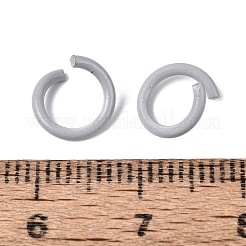 スプレー塗装された鉄のオープン丸カン  濃いグレー  18ゲージ  8.5x1mm  内径：5.5mm  約5050個/1000g&nbsp;IFIN-T017-04B-29