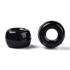 不透明なプラスチックビーズ  バレル  ブラック  9x6mm  穴：3.8mm  約1950個/500g&nbsp;KY-T025-01-F01