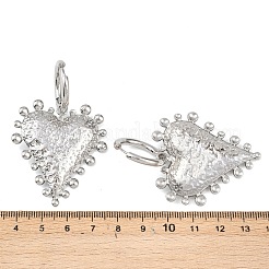 304ステンレススチールハートフープピアス  プラチナ  61.5x39.5mm&nbsp;EJEW-K268-74P