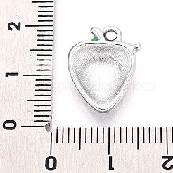 合金ラインストーンとエナメルペンダント  苺  プラチナ  ライトローズ  17x13x4mm  穴：1.8mm&nbsp;PALLOY-T092-42P-03