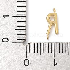 304ステンレススチールレターコネクタチャーム  14KGP本金メッキ  文字r  12x4.5x2mm  穴：1.2mm&nbsp;LS-STAS-M108-01G-18