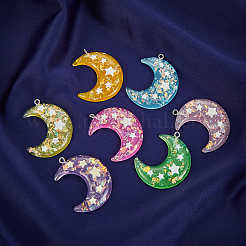 28Pcs 7 Colors Resin Pendants&nbsp;RESI-CJ0001-225