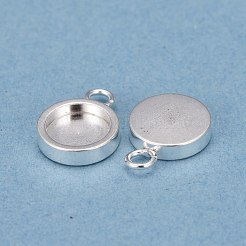 201 Stainless Steel Pendant Cabochon Settings&nbsp;STAS-I137-02D-S