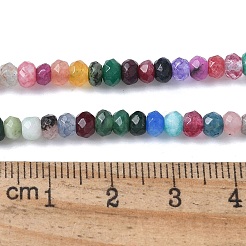 染め天然マレーシアジェイド翡翠ロンデルビーズ連売り  多面カット  ミックスカラー  4x2~3mm  穴：1mm  約110~115個/連  14インチ&nbsp;X-G-E316-2x4mm-55