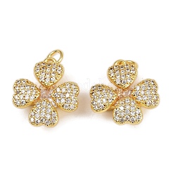 Brass Micro Pave Cubic Zirconia Pendants&nbsp;KK-A257-17G