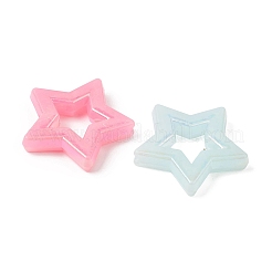UVメッキ不透明アクリルビーズ  スター  ABカラーメッキ  ミックスカラー  25x27x5mm  穴：2mm  約380個/500g&nbsp;OACR-G058-10