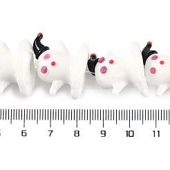 手作りランプワークビーズ連売り  ゴースト  ホワイト  21x22x21mm  穴：2mm  約25個/連  18.58''（47.2センチメートル）&nbsp;LAMP-P066-05