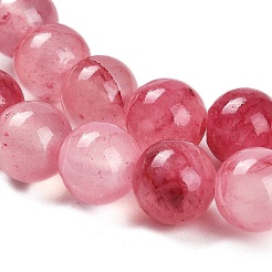 天然石グリーンジェイドビーズ連売り  ラウンド  染め  サクランボ色  8~8.5mm  穴：1mm  約49個/連  15.47''（39.3センチメートル）&nbsp;G-B128-A06-03