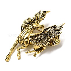 バックパックの服に合う馬の合金ブローチ  アンティーク黄金  68x43.5mm&nbsp;JEWB-L026-06AG