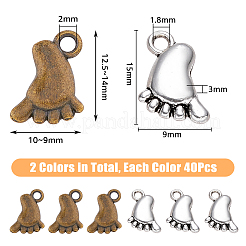 80Pcs 2 Style Tibetan Style Alloy Charms&nbsp;FIND-DC0004-14
