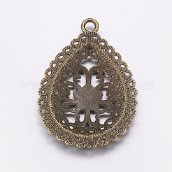Teardrop Alloy Pendant Rhinestone Settings&nbsp;EA005Y-AB