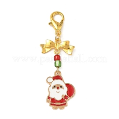 Christmas Theme Alloy Enamel Pendant Decorations&nbsp;HJEW-JM04049-02