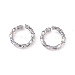 変色しにくい304ステンレススチール製オープン丸カン  ツイストラウンド  ステンレス鋼色  8x1.2mm  17ゲージ  内径：5.5~6mm&nbsp;STAS-F191-12P-B