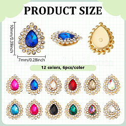 72Pcs 12 Colors Sew on Rhinestones&nbsp;GLAA-PH0004-08