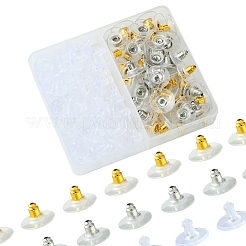 Brass Bullet Clutch Bullet Clutch Earring Backs with Pad&nbsp;KK-FS0001-43
