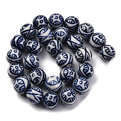 Handmade Blue and White Porcelain Beads Strands&nbsp;PORC-I027-04G
