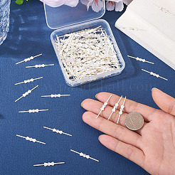 鉄製蝶結びバックル200個  照明器具リンク  Diy シャンデリアクリスタル交換用つらら部分  銀  33x1~4x1.3mm&nbsp;IFIN-TA0001-72S