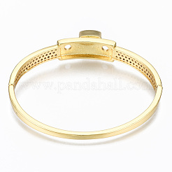 Brass Micro Pave Cubic Zirconia Bangles&nbsp;BJEW-T018-04G-02-NF