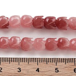 合成サンゴビーズ連売り  染め  花バラ  淡いバイオレットレッド  7x6mm  穴：1.2mm  約50個/連  12.40''（31.5センチメートル）&nbsp;CORA-B001-05A-02