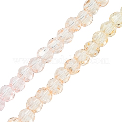 透明ガラスビーズ連売り  ファセット（32ファセット）  ラウンド  ピンク  4~4.5mm  穴：1mm  約90~95個/連  13.98''（35.5センチメートル）  1連売り/セット&nbsp;GLAA-YW0001-59B