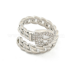 Brass Micro Pave Cubic Zirconia Cuff Rings&nbsp;RJEW-I103-053P