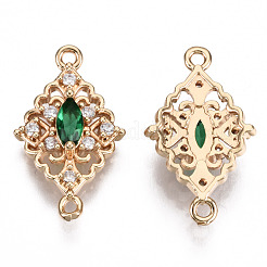 Brass Micro Pave Cubic Zirconia Links Connectors&nbsp;KK-R111-010-A01