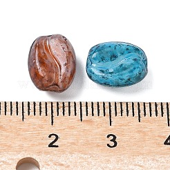 ピカソ ベーキングペイント ガラスシードビーズ  コー​​ヒー豆  ミックスカラー  11x8.5x6mm  穴：1mm&nbsp;GLAA-V001-08