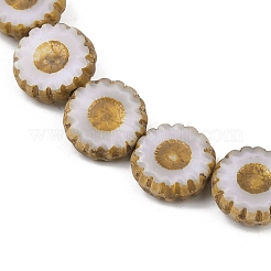 チェコ産プレスガラスビーズ  デイジー  砂茶色  11.5x12x4mm  穴：0.8mm  約100個/袋&nbsp;GLAA-I061-21