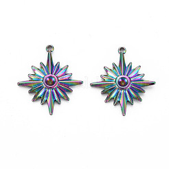Rainbow Color 201 Stainless Steel Pendant Rhinestone Settings&nbsp;STAS-S119-034