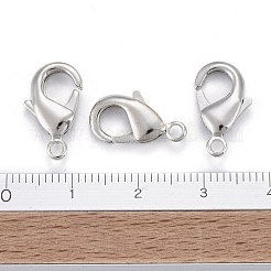真鍮カニカン  オウムトリガークラスプ  カドミウムフリー＆ニッケルフリー＆鉛フリー  プラチナ  15x8x3mm  穴：2mm&nbsp;KK-903-N-NF