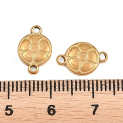 304ステンレススチール製スポーツボールリンクコネクターチャーム  ゴールドカラー  サッカー  12x8x1.7mm  穴：1.6mm&nbsp;STAS-Z203-10G-01