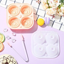 1Pc Pink Rose Silicone Ice Hockey Mold with 1Pc Clips&nbsp;ST-CJ0043-088