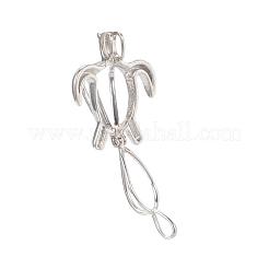 Hollow Brass Bead Cage Pendants&nbsp;KK-K124-09P-NR