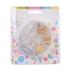 真鍮製ロッキングチューブマグネットクラスプ  コラム  ミックスカラー  15~17x4~7mm  穴：3~6mm  30セット /箱&nbsp;KK-JP0010-09
