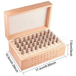 鉄シールスタンプ  文字a〜z入り  番号0~8とアンパサンド  ブラック  60x6mm  文字と数字：5mm  36個/箱&nbsp;AJEW-PH0016-41
