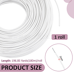丸鉄線  プラスチックコーティング付き  ガーデニング用品  ホワイト  2mm  約180m /ロール&nbsp;FIND-WH0521-182B-02