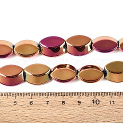 電気メッキガラスビーズセット  オーバル  黄金メッキ  17x14x6~6.5mm  穴：0.9~1mm  約36~37個/連  23.82~24.80インチ（60.5~63cm）&nbsp;EGLA-Q134-02A-A03